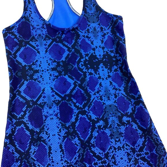 Lululemon Cool Racerback Women Sz 6/8 Sapphire Blue Ziggy Snake Reptile Tank Top - Picture 5 of 10